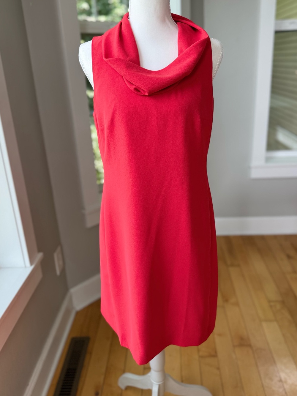 J. Crew Red Sleeveless Cowl-Neck Mini Dress Size Small